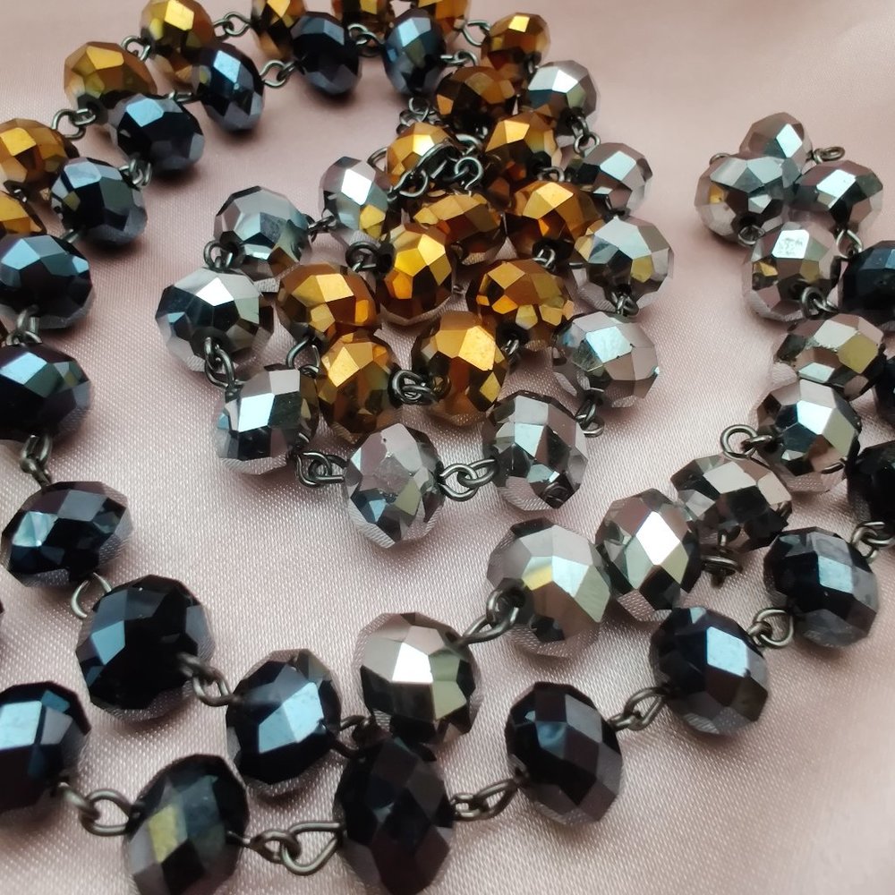 Vintage Discoball Faceted Crystal Necklace